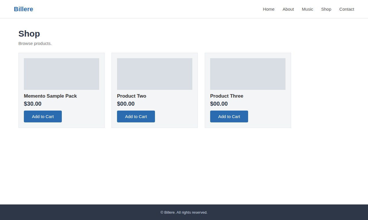 A: the same content on a typical template, store