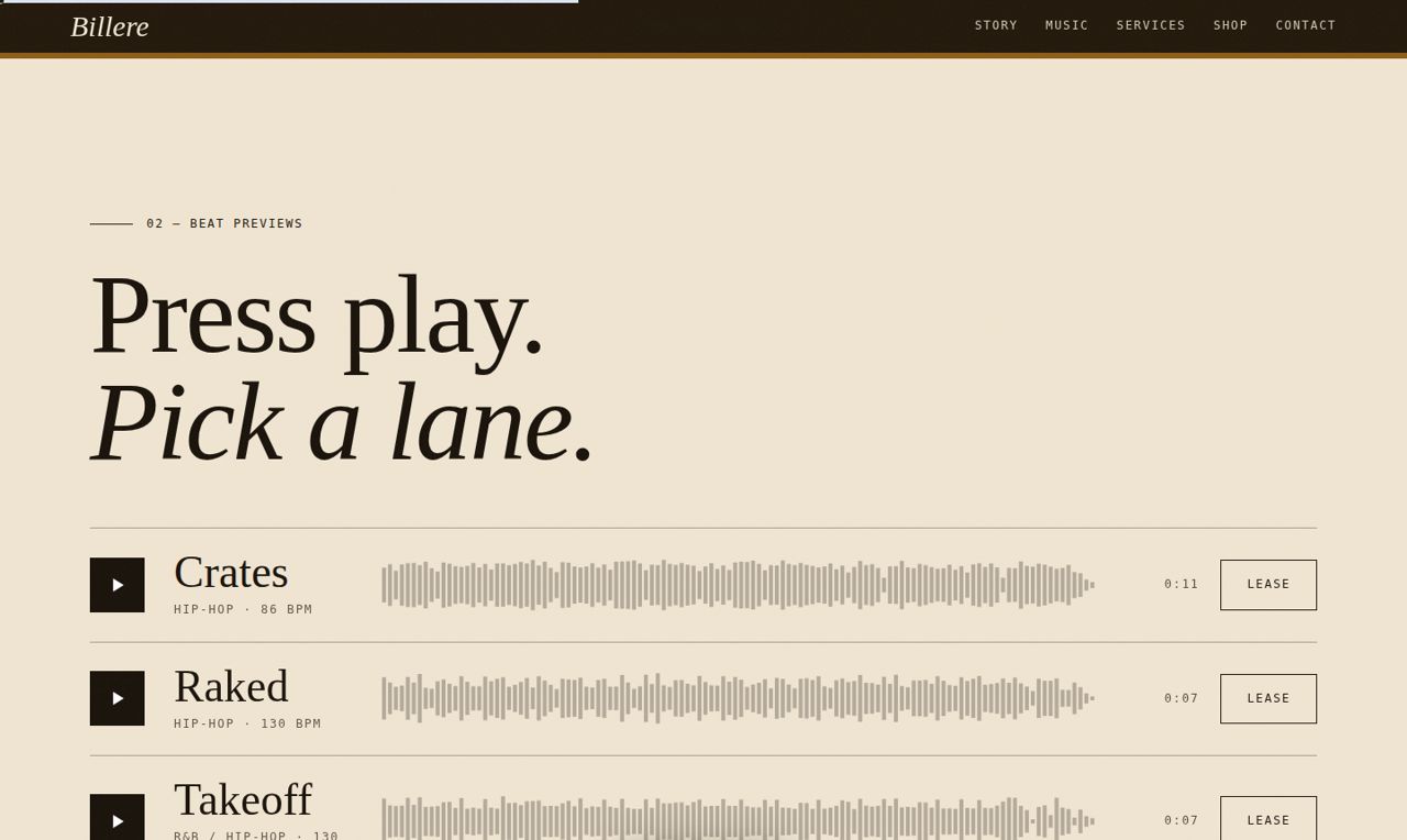 Billere's beat player with waveforms